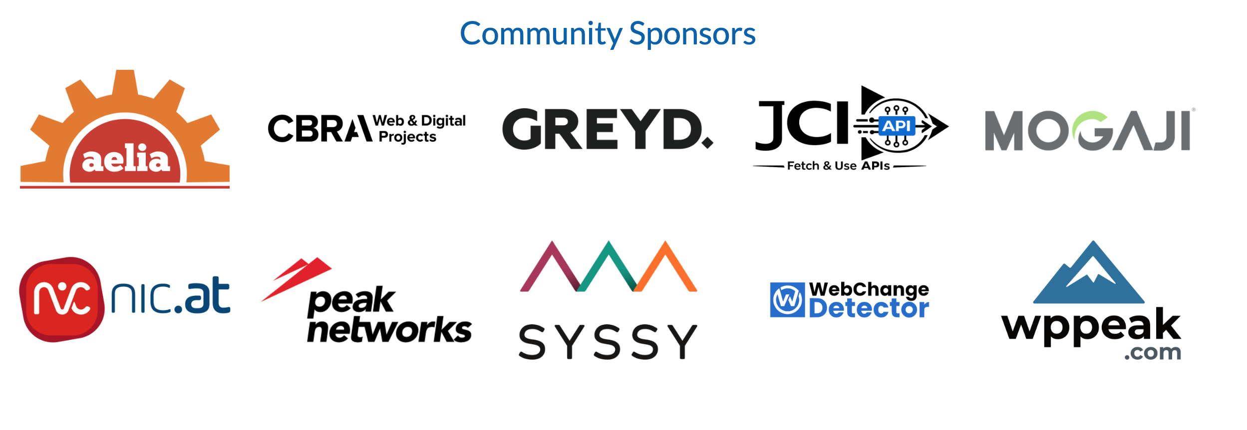 Presenting our Community Sponsors